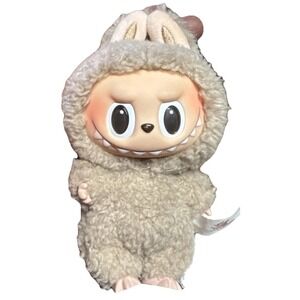 Authentic Pop Mart Labubu Exciting‎ Macarons Beige Toffee Plush Keychain